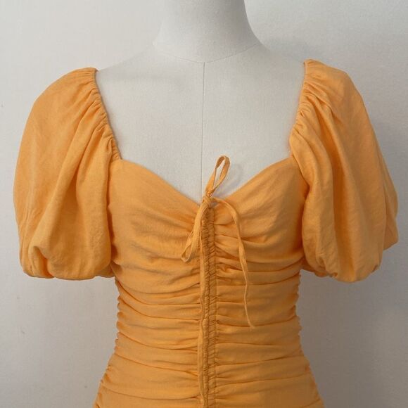 Guess Creamsicle Kiki Mini Ruched Dress Size 0 - Picture 3 of 14